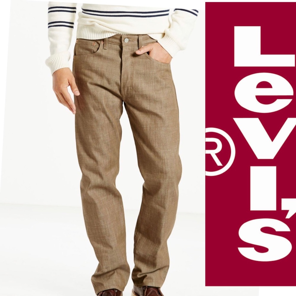 Levis 501 Mens Denim Brown jeans 33x 34 NWT